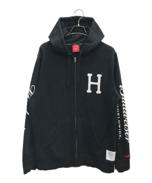 HUF（ハフ）HUF (ハフ) Hロゴジップパーカー ブラック サイズ:XLの古着・服飾アイテム