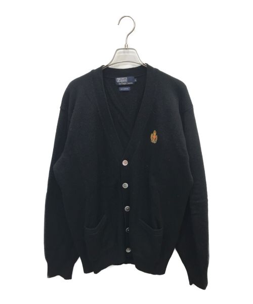 POLO RALPH LAUREN（ポロ・ラルフローレン）POLO RALPH LAUREN (ポロ・ラルフローレン) エンブレムカーディガン ブラック サイズ:Lの古着・服飾アイテム