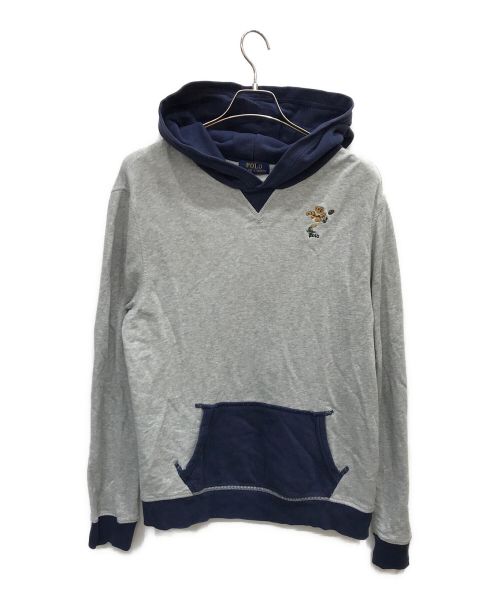 POLO RALPH LAUREN（ポロ・ラルフローレン）POLO RALPH LAUREN (ポロ・ラルフローレン) パーカー グレー×ネイビー サイズ:XLの古着・服飾アイテム