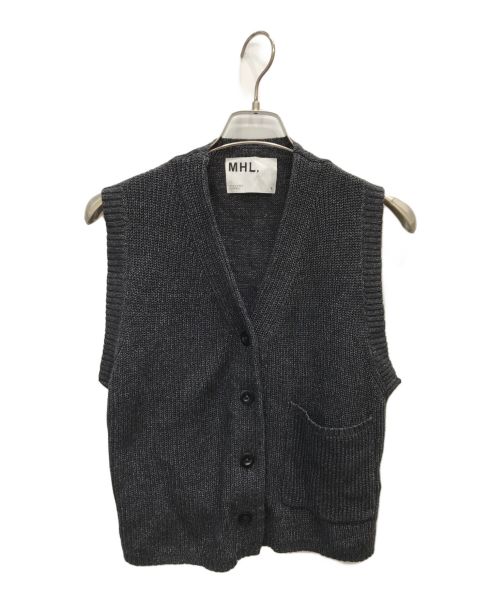 MHL（エムエイチエル）MHL (エムエイチエル) VINTAGE COTTON LINEN WOMENS VEST ブラック サイズ:2の古着・服飾アイテム