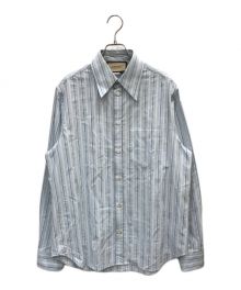 GUCCI（グッチ）の古着「Striped Collared Long-sleeve Shirt」｜スカイブルー