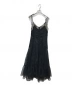 HER LIP TOハーリップトゥ）の古着「Lace Trimmed Satin Cami Dress」｜ブラック