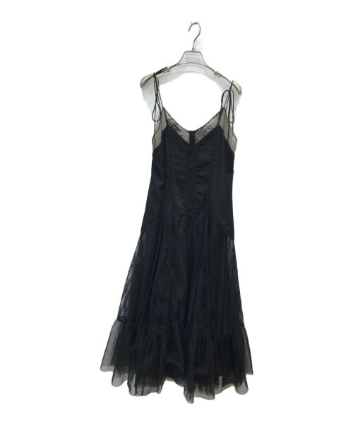 HER LIP TO（ハーリップトゥ）HER LIP TO (ハーリップトゥ) Lace Trimmed Satin Cami Dress ブラック サイズ:Sの古着・服飾アイテム