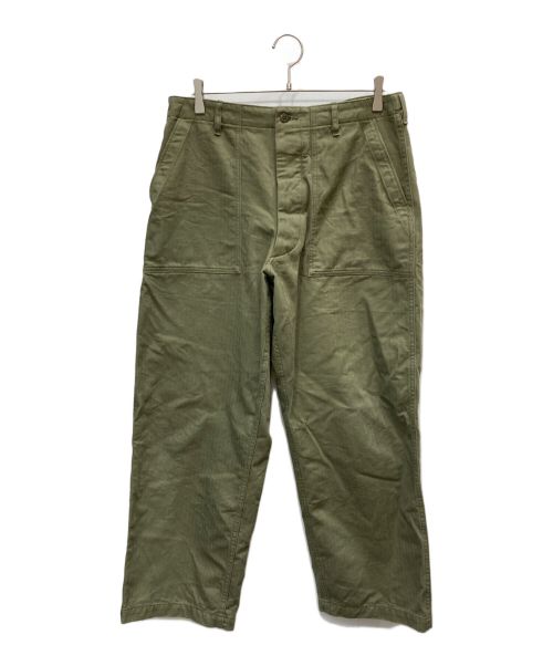 INTERIM（インテリム）INTERIM (インテリム) ORGANIC COTTON HBT TWILL BAKER PANTS オリーブ サイズ:5の古着・服飾アイテム