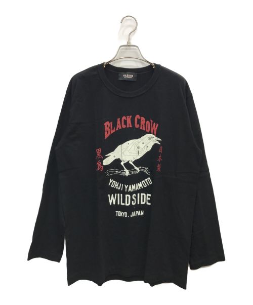 WILDSIDE YOHJI YAMAMOTO（ワイルドサイド ヨウジ ヤマモト）WILDSIDE YOHJI YAMAMOTO (ワイルドサイド ヨウジ ヤマモト) プリントカットソー ブラック サイズ:3の古着・服飾アイテム