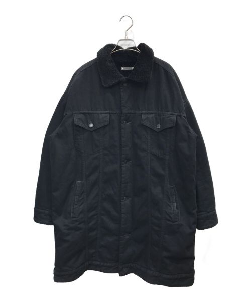 MINEDENIM（マインデニム）MINEDENIM (マインデニム) boa lining long trucker jkt ブラック サイズ:2の古着・服飾アイテム