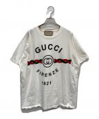 GUCCIグッチ）の古着「コットンジャージー FIRENZE 1921 Tシャツ」｜ホワイト