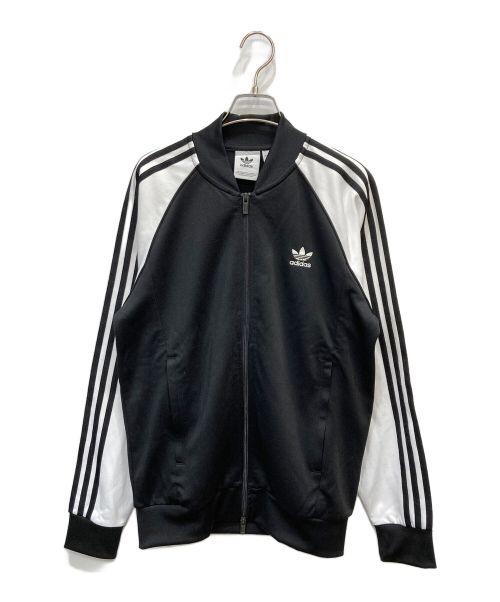 adidas（アディダス）adidas (アディダス) トラックジャケット ブラック×ホワイト サイズ:XLの古着・服飾アイテム