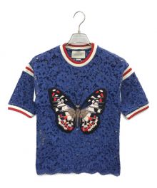 GUCCI（グッチ）の古着「レースTシャツ」｜ブルー