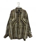 DAIWA PIER39ダイワ ピア39）の古着「TECH ELBOW PATCH WORK SHIRTS FLANNEL PLAIDS」｜ブラウン