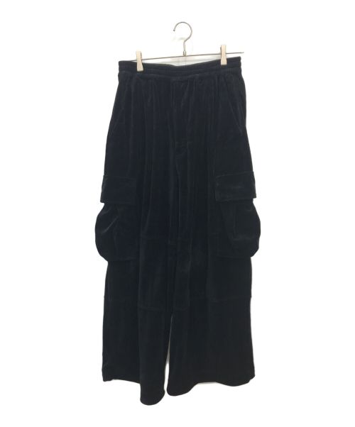 MAISON SPECIAL（メゾンスペシャル）MAISON SPECIAL (メゾンスペシャル) Prime-Wide Velor Cargo Pants ブラック サイズ:1の古着・服飾アイテム