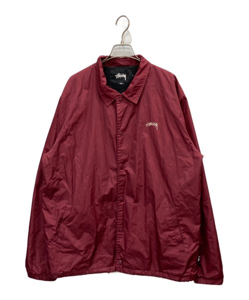 stussy（ステューシー）stussy (ステューシー) コーチジャケット レッド サイズ:XLの古着・服飾アイテム