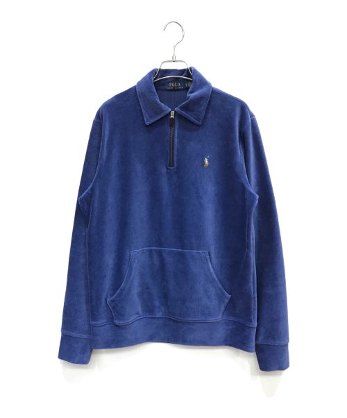 POLO RALPH LAUREN（ポロ・ラルフローレン）POLO RALPH LAUREN (ポロ・ラルフローレン) ハーフジップスウェット ネイビー サイズ:170/92Aの古着・服飾アイテム