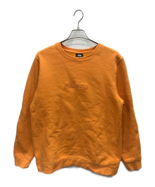 stussy（ステューシー）stussy (ステューシー) 3D Raised Applique sweat オレンジ サイズ:Mの古着・服飾アイテム