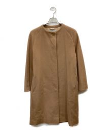 MaxMara（マックスマーラ）の古着「ノーカラーコート」｜ブラウン