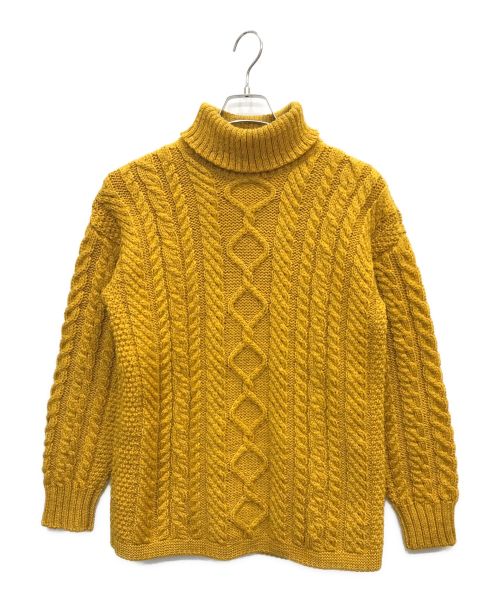 GUERNSEY WOOLLENS（ガンジーウーレンズ）GUERNSEY WOOLLENS (ガンジーウーレンズ) ケーブルニット イエロー サイズ:Sの古着・服飾アイテム