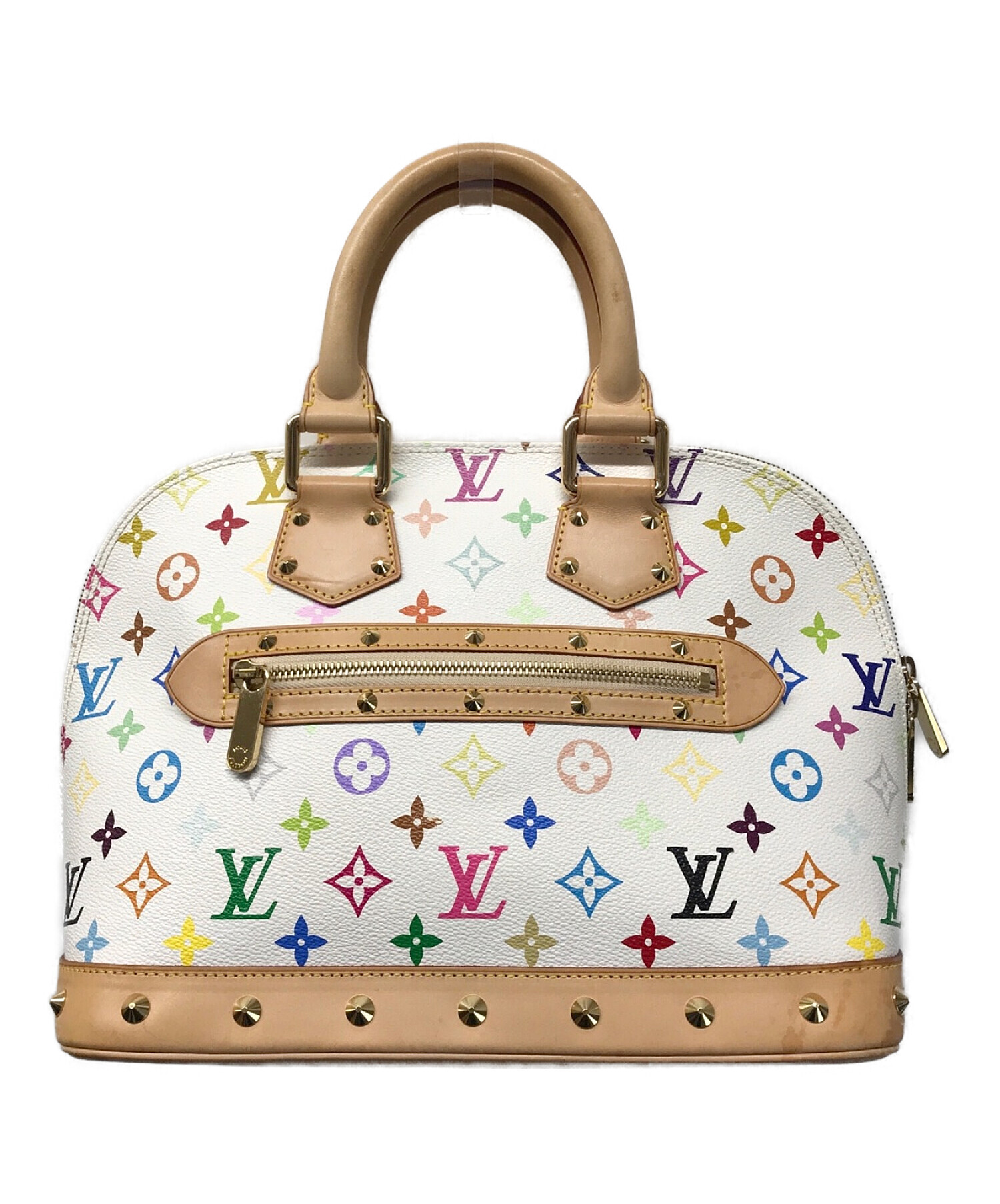 【中古・古着通販】LOUIS VUITTON (ルイ ヴィトン) モノグラム・マルチカラー アルマ/ハンドバッグ ホワイト｜ブランド・古着通販