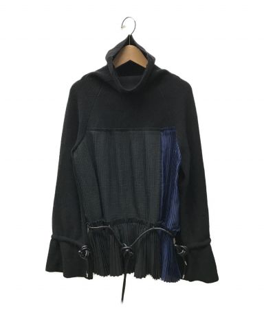 中古・古着通販】sacai (サカイ) ドッキングニット ブラック×ネイビー