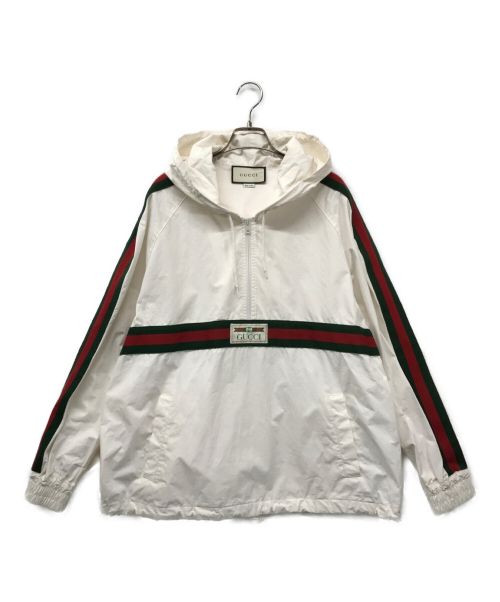 GUCCI（グッチ）GUCCI (グッチ) Caotton canvas windbreaker コットンキャンバス ウインドブレーカー ジャケット アノラック 594861-XDAX3 アイボリー サイズ:46の古着・服飾アイテム