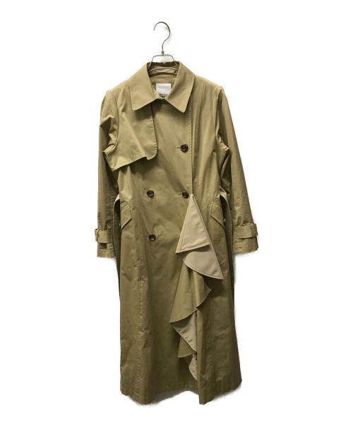 HER LIP TO（ハーリップトゥ）HER LIP TO (ハーリップトゥ) Gaba Ruffled cotton Trench Coat ギャバラッフルドコットントレンチコート 1213307009 ベージュ サイズ:Mの古着・服飾アイテム