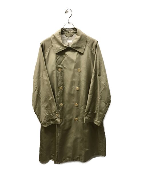 Blanc YM（ブランワイエム）Blanc YM (ブランワイエム) Silk Grosgrain Trench Coat/シルク グログラン トレンチ コート ベージュ サイズ:Ⅿの古着・服飾アイテム