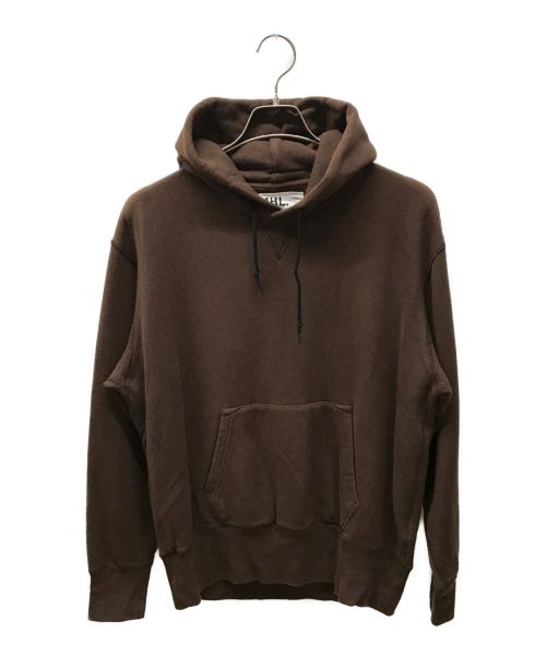 MHL×loopwheeler（エムエイチエル×ループウィラー）MHL×loopwheeler (エムエイチエル×ループウィラー) LIGHT LOOPBACK COTTON HOODIE ブラウン サイズ:Lの古着・服飾アイテム