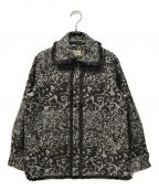 maturelyマチュアリー）の古着「Flower Jacquard Fringe Jacket」｜ブラウン