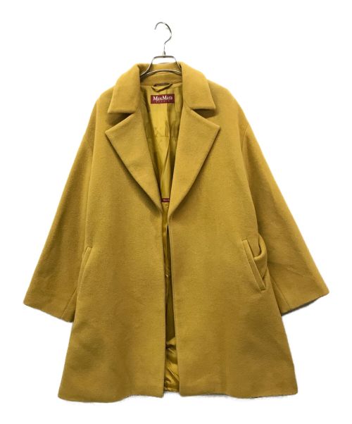 MaxMara（マックスマーラ）MaxMara (マックスマーラ) カシミヤアンゴラミックストッパーコート イエロー サイズ:44の古着・服飾アイテム