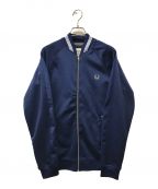 FRED PERRY×BRADLEY WIGGINSフレッドペリー×ブラッドリー ウィギンス）の古着「リブライントラックジャケット Bradley Wiggins - Texture Mix Track Jacket」｜ネイビー