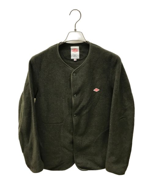 DANTON（ダントン）DANTON (ダントン) ノーカラーフリースカーディガン カーキ サイズ:40の古着・服飾アイテム