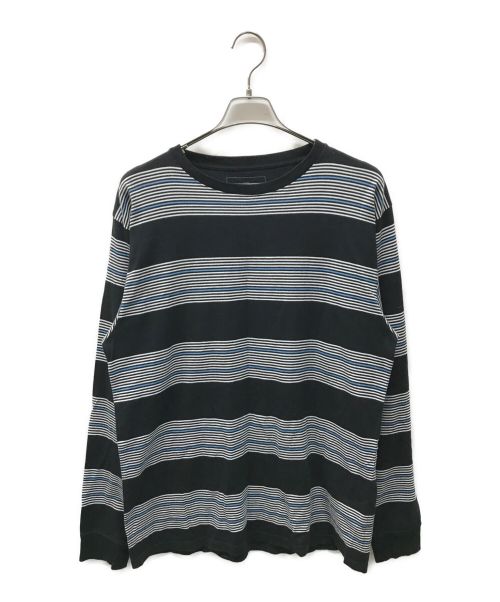 uniform experiment（ユニフォームエクスペリメント）uniform experiment (ユニフォームエクスペリメント) L/S MULTI BORDER TEE ブラック サイズ:3の古着・服飾アイテム