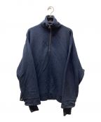 maturelyマチュアリー）の古着「Cuff Cord Halfzip Jersey」｜ネイビー