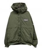 X-LARGEエクストララージ）の古着「NYLON PUFFER JACKET(ナイロンパファージャケット)101223021005」｜カーキ