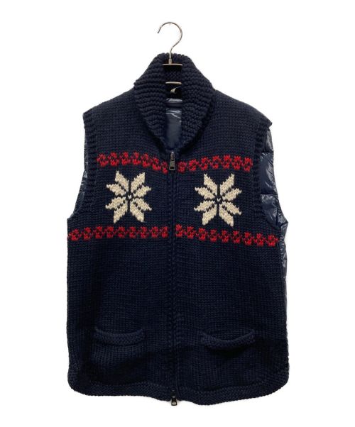 MONCLER（モンクレール）MONCLER (モンクレール) MAGLIONE TRICOT GILET/ダウンベスト 132-091-94451-00 ネイビー サイズ:XXLの古着・服飾アイテム