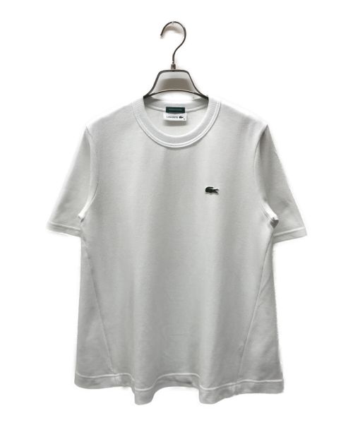 LACOSTE（ラコステ）LACOSTE (ラコステ) BEAMS BOY (ビームスボーイ) 別注AラインクルーネックTシャツ ホワイト サイズ:36の古着・服飾アイテム