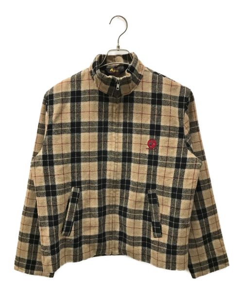 A BATHING APE（アベイシングエイプ）A BATHING APE (アベイシングエイプ) 90'sチェックブルゾン ブラウン サイズ:Mの古着・服飾アイテム