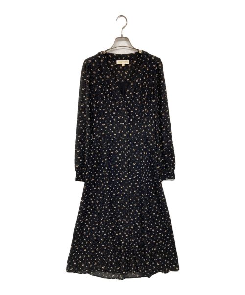 MICHAEL KORS（マイケルコース）MICHAEL KORS (マイケルコース) Floral Georgette Belted Midi Dress/MH18Y464PE ブラック サイズ:SIZE XSの古着・服飾アイテム