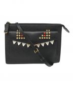 FENDIフェンディ）の古着「Vitello Elite Studded Monster Crossbody Bag」｜ブラック