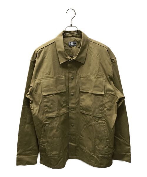 DIESEL（ディーゼル）DIESEL (ディーゼル) DOUBLE BREAST POCKETS COTTON S-DERR OVERSHIRT ベージュ サイズ:XXLの古着・服飾アイテム