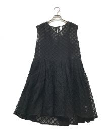 merlette（マーレット）の古着「DAWSON DRESS merlette マーレット ノースリーブワンピース ティアードワンピース シルク インド製 3210300067」｜ブラック