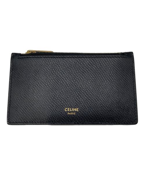 CELINE（セリーヌ）CELINE (セリーヌ) コンパクトジップカードケース ブラックの古着・服飾アイテム