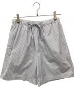 MYマイ）の古着「T.M. STRIPED BROAD SHORTS ストライプブロードショーツ MY マイ ハーフパンツ 裏地無し 日本製 THOMAS MASON 綿ブロード 221-61504」｜ブルー