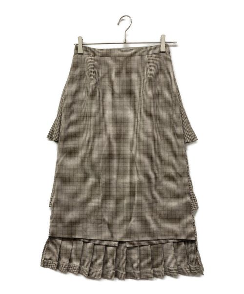 CLANE（クラネ）CLANE (クラネ) GUN CLUB CHECK PLEATS SKIRT  ガンクラブチェックプリーツスカート ベージュ サイズ:2の古着・服飾アイテム