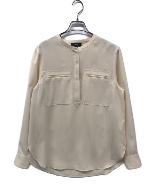 theory（セオリー）theory (セオリー) ウォッシャブル プルオーバーブラウス theory セオリー PRIME GGT/UTL SHIRT C 011108201 ベージュ サイズ:Sの古着・服飾アイテム