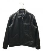 Schottショット）の古着「LEATHER TRACKER JACKET 3121034ラムレザートラッカージャケット」｜ブラック