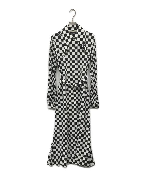 Hysteric Glamour（ヒステリックグラマー）Hysteric Glamour (ヒステリックグラマー) G.V.G.V (ジーヴィージーヴィー) CHECKERED PATTERN RAYON DRESS ブラック×ホワイト サイズ:ーの古着・服飾アイテム