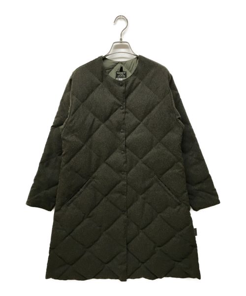 RockyMountainFeatherBed（ロッキーマウンテンフェザーベッド）RockyMountainFeatherBed (ロッキーマウンテンフェザーベッド) SYN-TWEED ダウンコート カーキ サイズ:9/10の古着・服飾アイテム