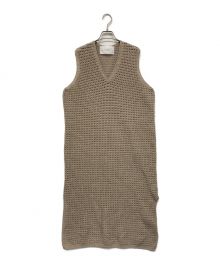 ADAWAS（アダワス）の古着「CROCHET V-NECK DRESSワンピース/ADWS-208-48」｜ベージュ