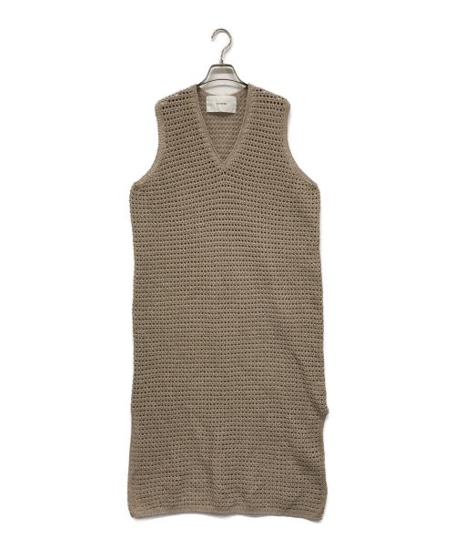 ADAWAS（アダワス）ADAWAS (アダワス) CROCHET V-NECK DRESSワンピース/ADWS-208-48 ベージュ サイズ:SIZE FREEの古着・服飾アイテム