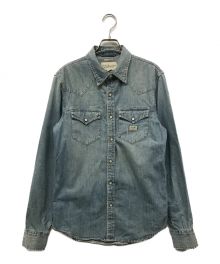 Denim & Supply Ralph Lauren（デニム＆サプライ ラルフローレン）の古着「USED加工ウエスタンデニムシャツ/アメカジ/ラルフローレン」｜インディゴ